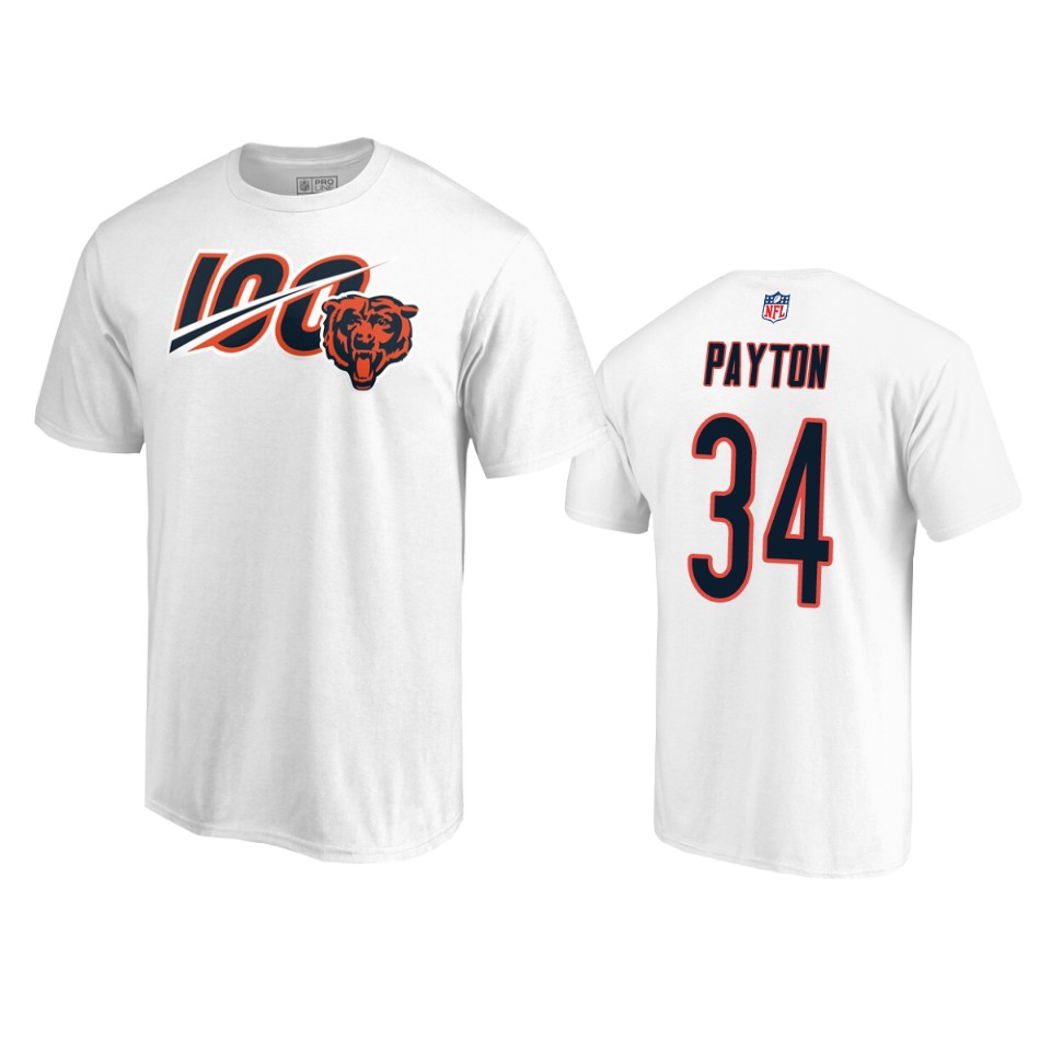 bears walter payton white primary ii 100th season tee