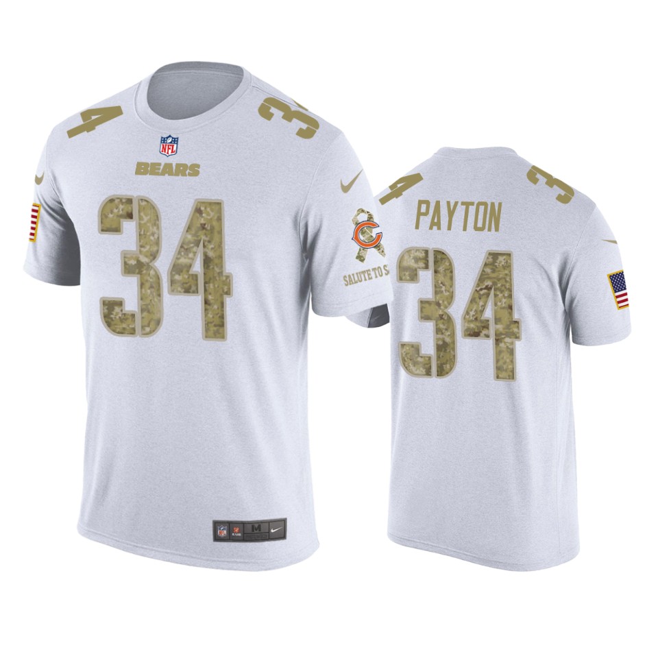 bears walter payton white salute to service t shirt