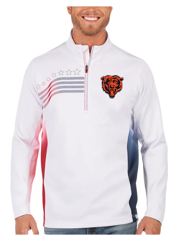 bears white navy liberty quarter zip pullover jacket
