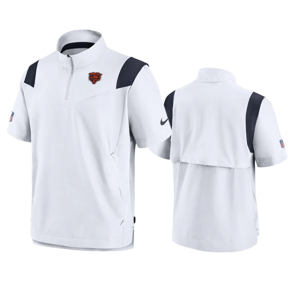 bears white sideline coaches quarter zip jacket