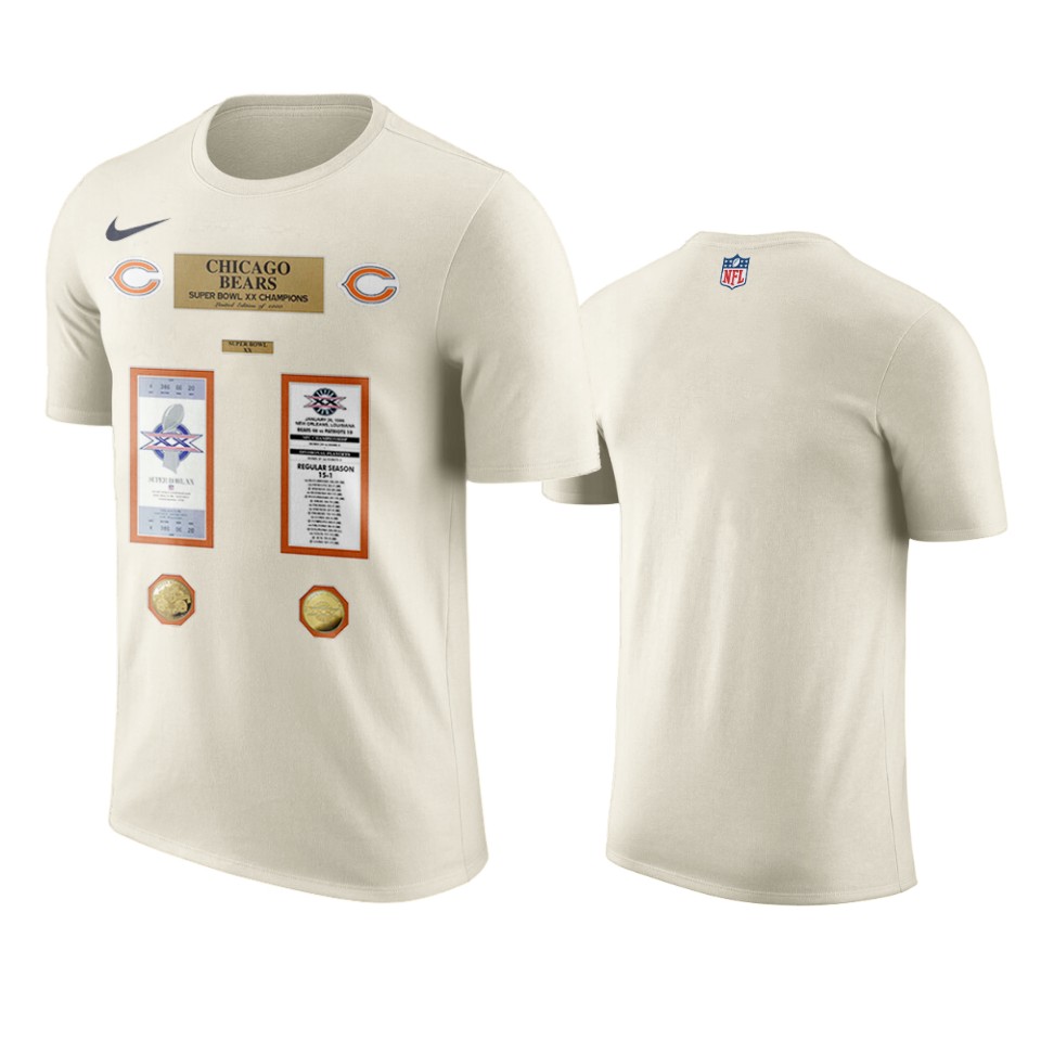bears white super bowl champions ticket and photo collage t shirt