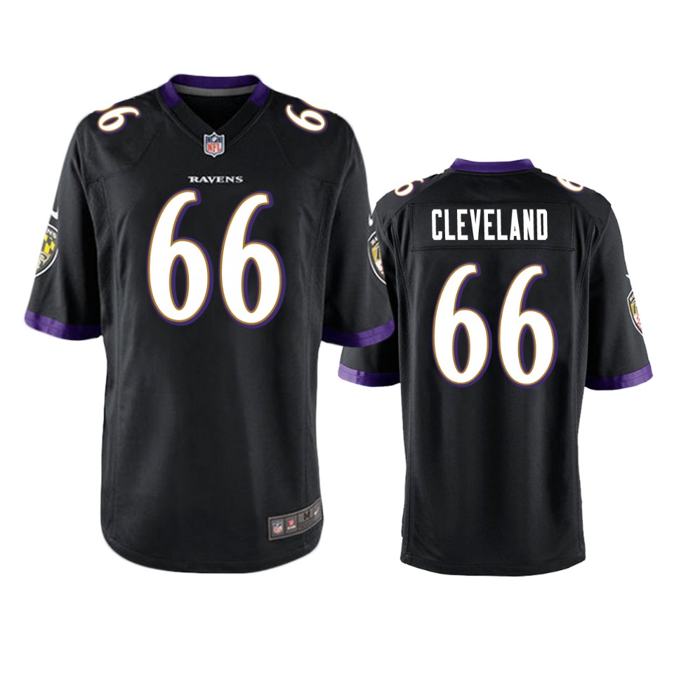 ben cleveland ravens black game jersey