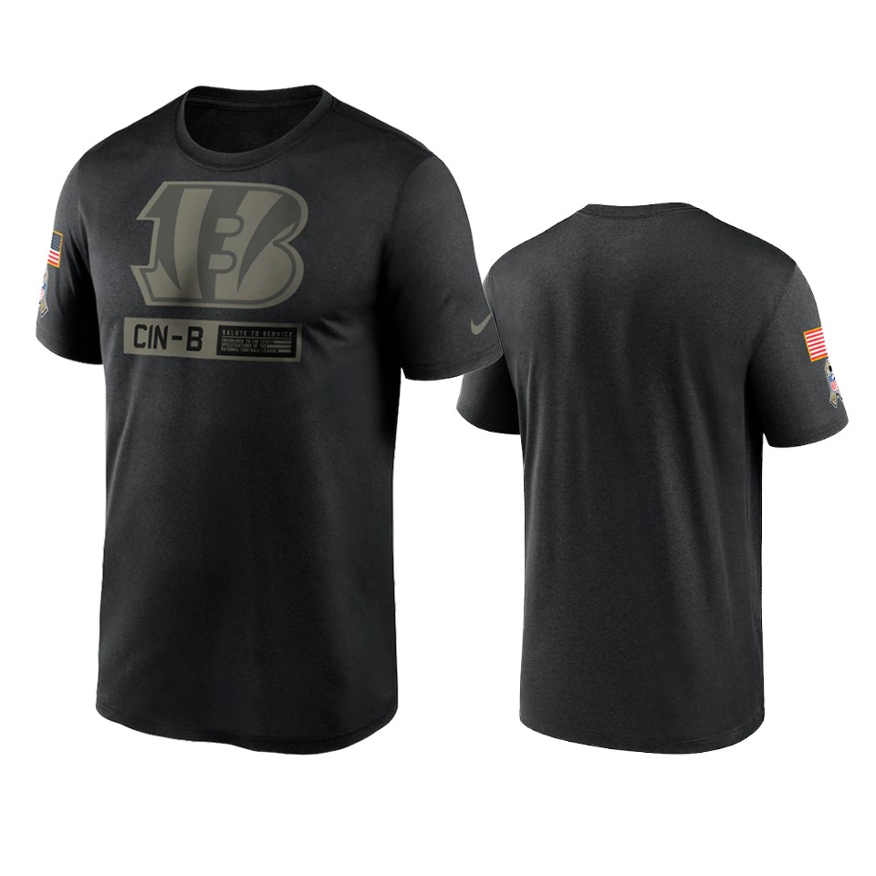 bengals black 2020 salute to service team logo t shirt 0a