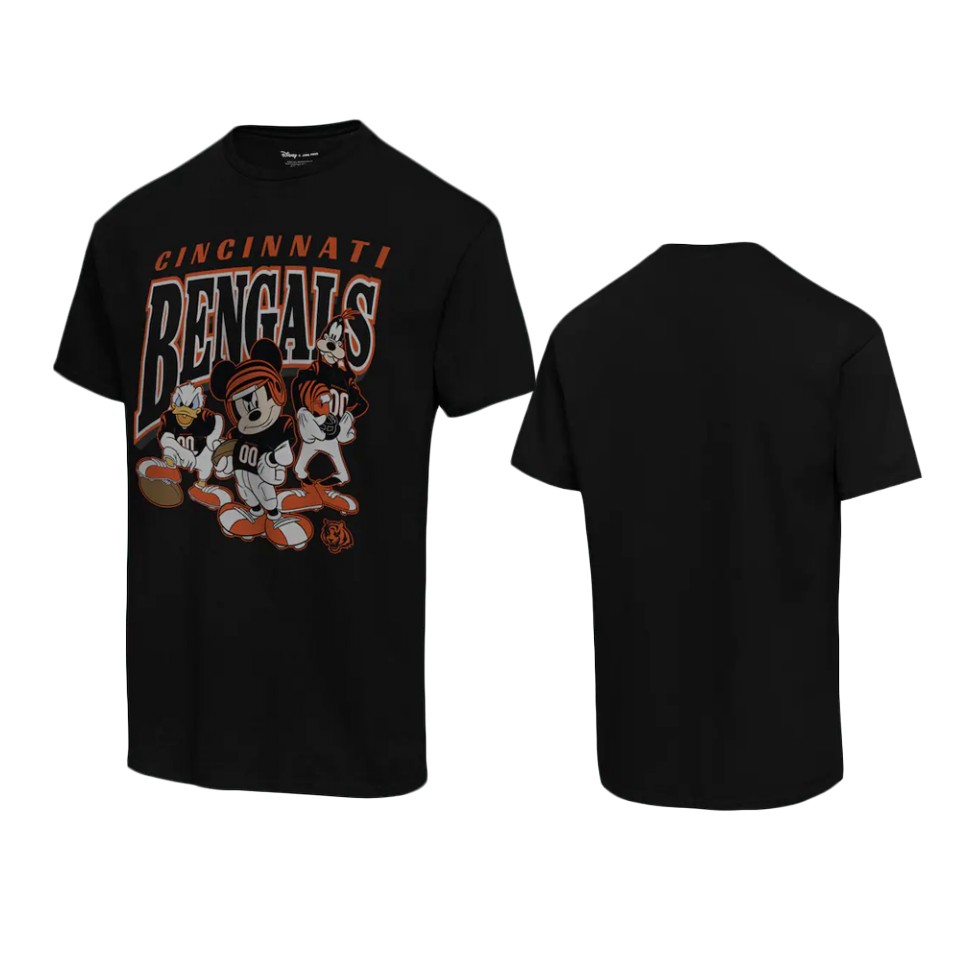 bengals black disney mickey huddle t shirt