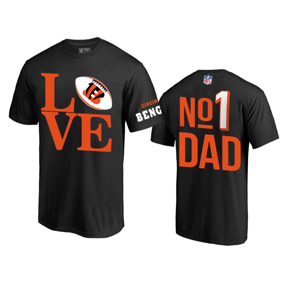 bengals black father's day no.1 dad t shirt