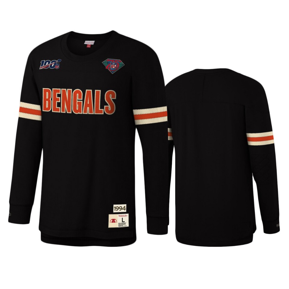 bengals black nfl 100 long sleeve t shirt
