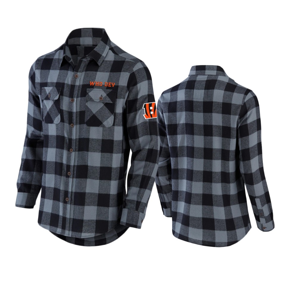 bengals black nfl darius rucker flannel button up shirt