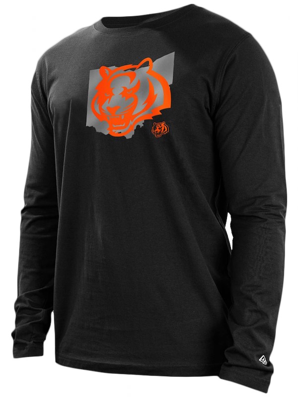 bengals black state long sleeve t shirt