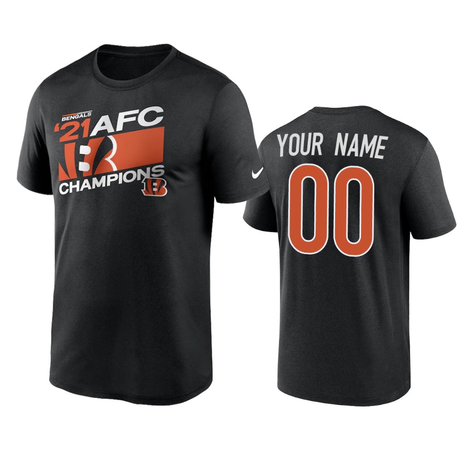 bengals custom black 2021 afc champions iconic t shirt