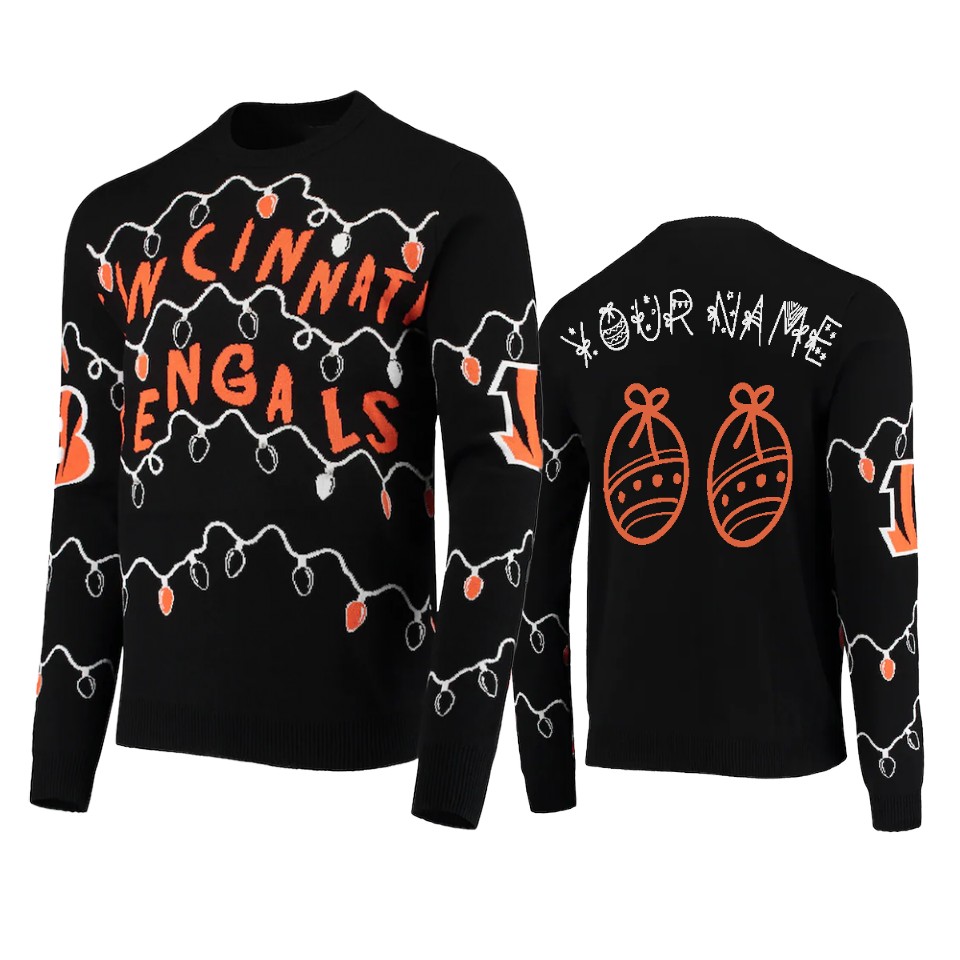 bengals custom black ugly christmas gifts sweater