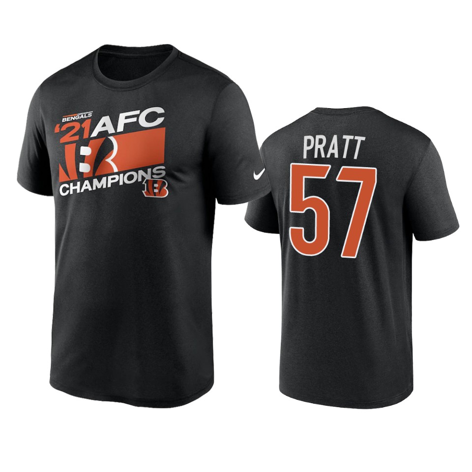 bengals germaine pratt black 2021 afc champions iconic t shirt