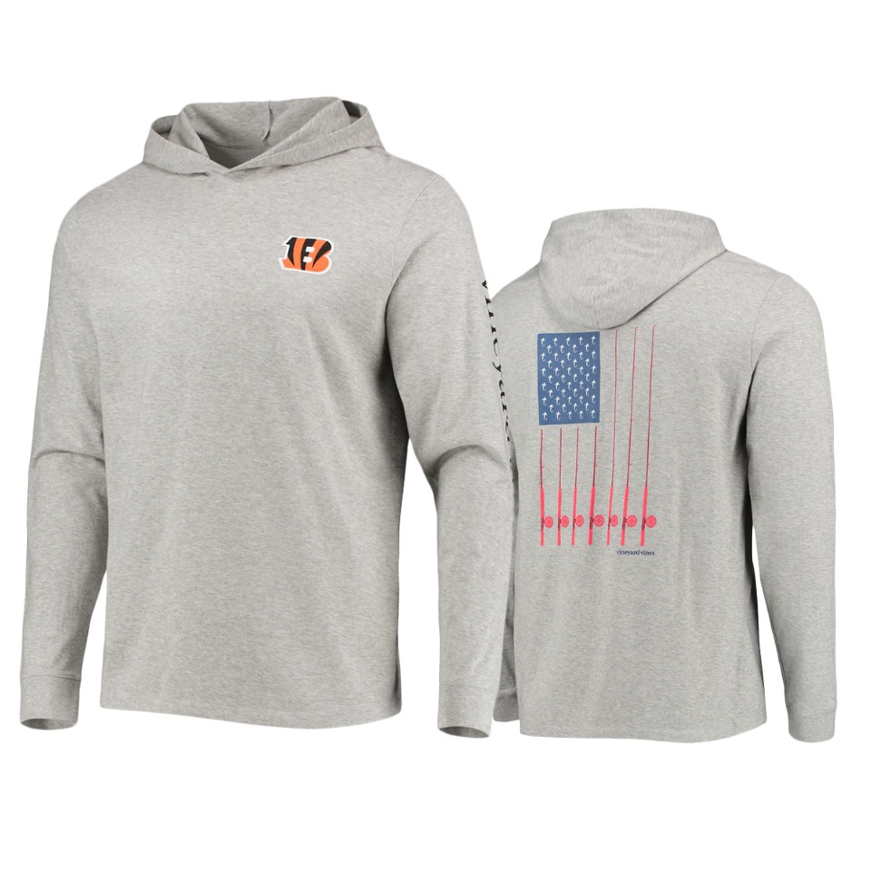 bengals gray vineyard vines hoodie long sleeve t shirt