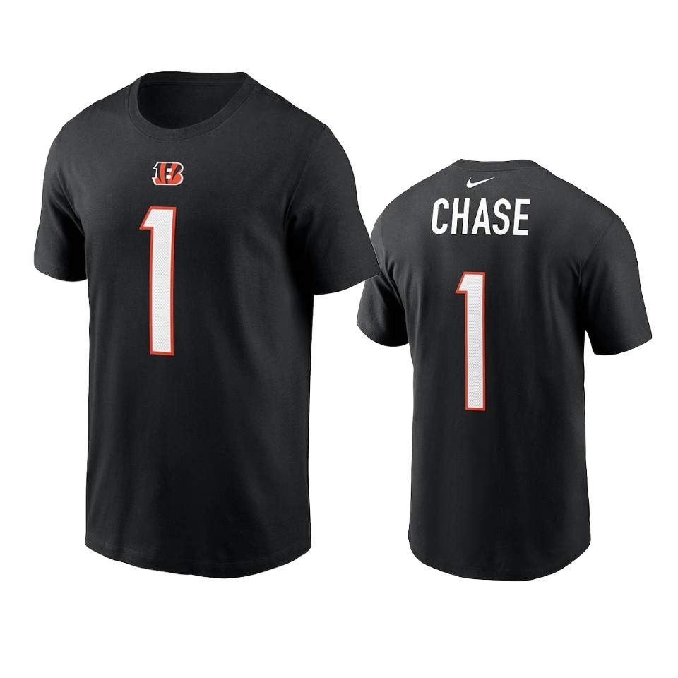 bengals ja'marr chase black 2021 nfl draft t shirt