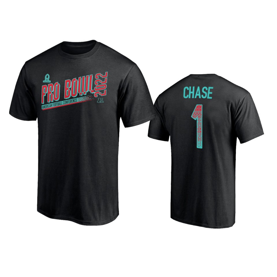 bengals ja'marr chase black 2022 afc pro bowl t shirt