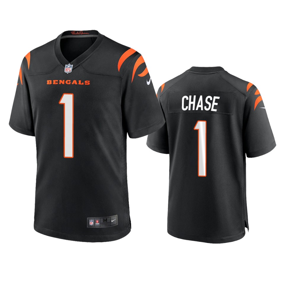 bengals ja'marr chase black game jersey