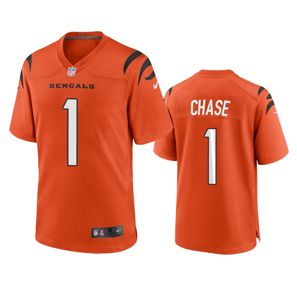 bengals ja'marr chase orange game jersey