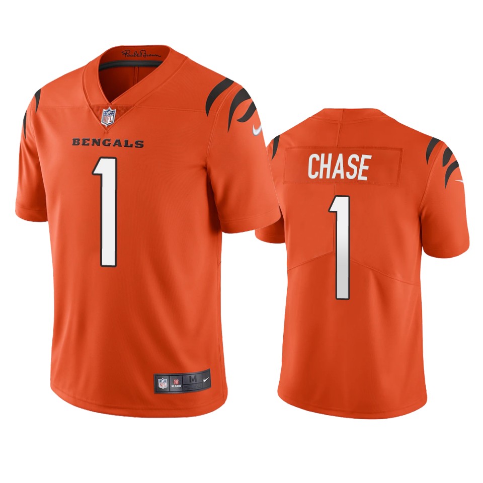 bengals ja'marr chase orange vapor limited jersey 1a