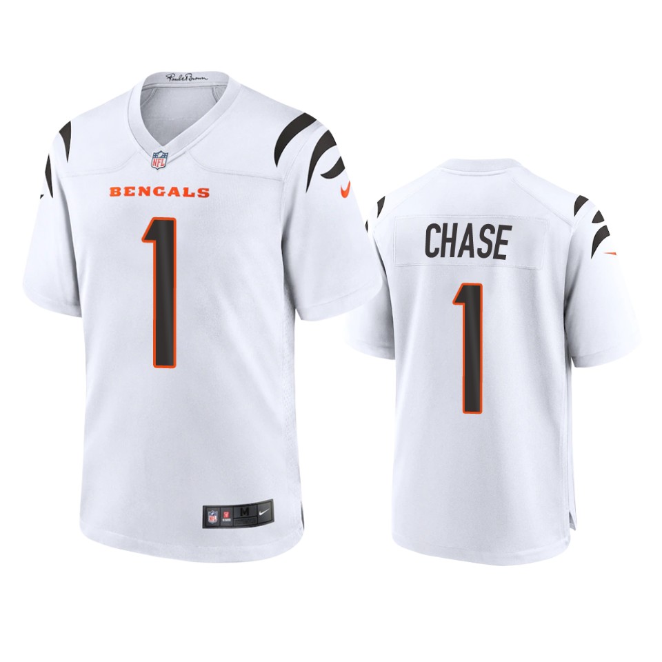 bengals ja'marr chase white game jersey