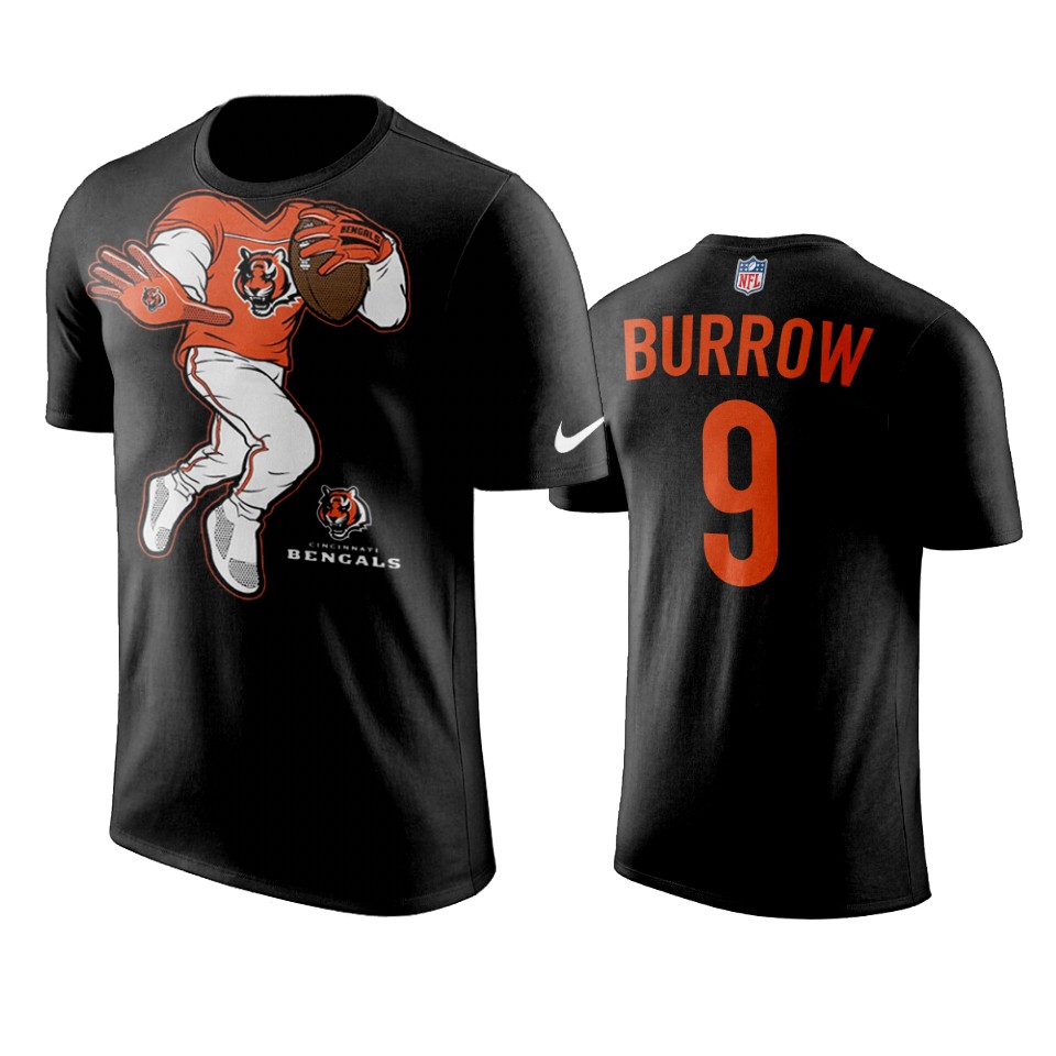 bengals joe burrow black yard rush ii t shirt