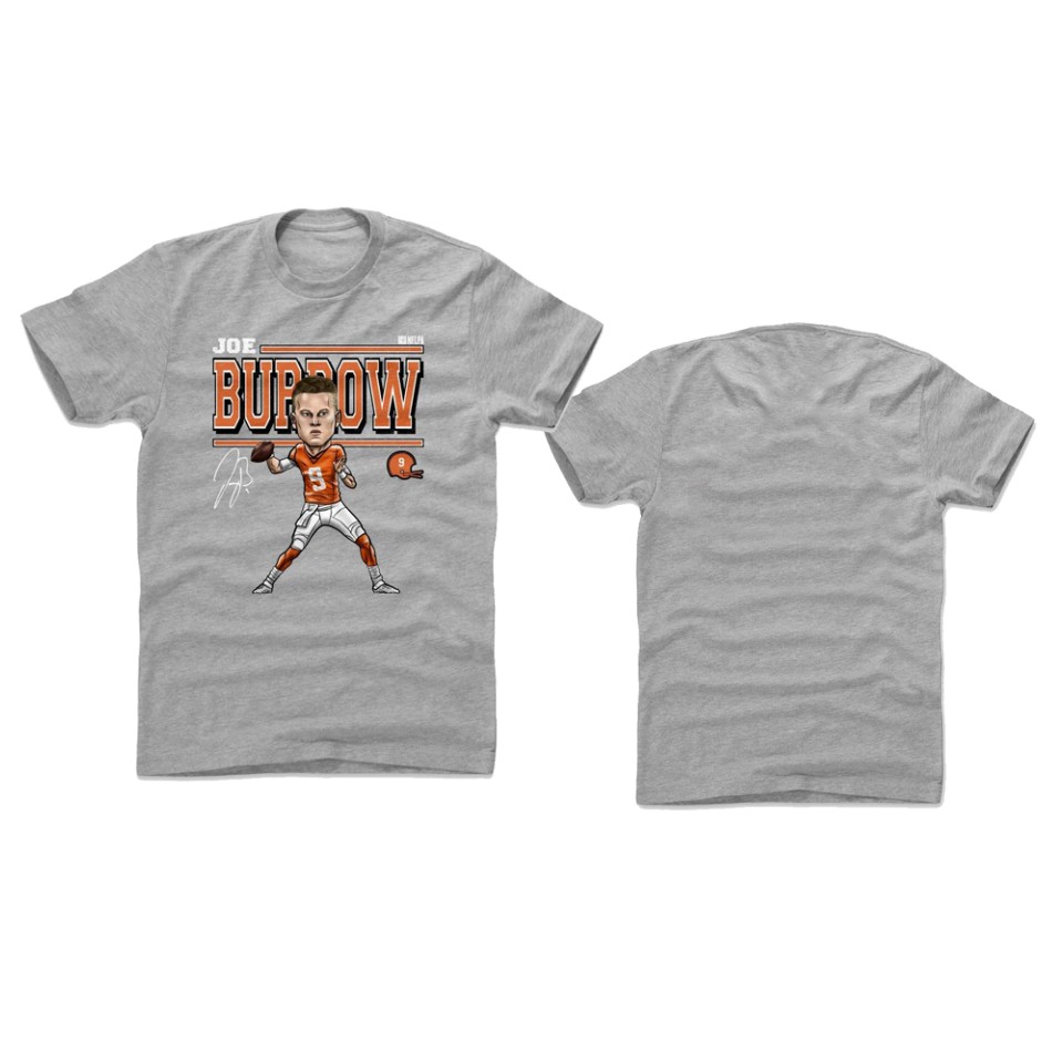bengals joe burrow gray cartoon t shirt