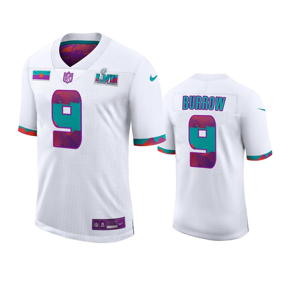 bengals joe burrow white super bowl lvii jersey