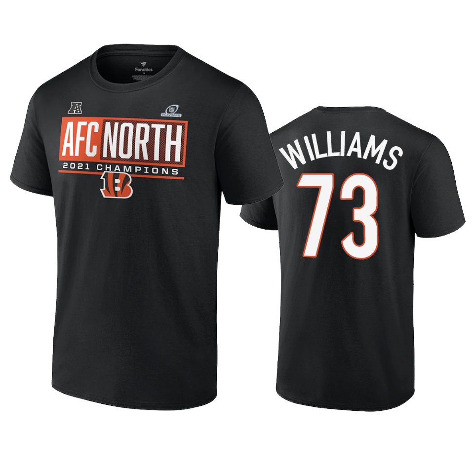bengals jonah williams charcoal 2021 afc north division champions blocked favorite t shirt