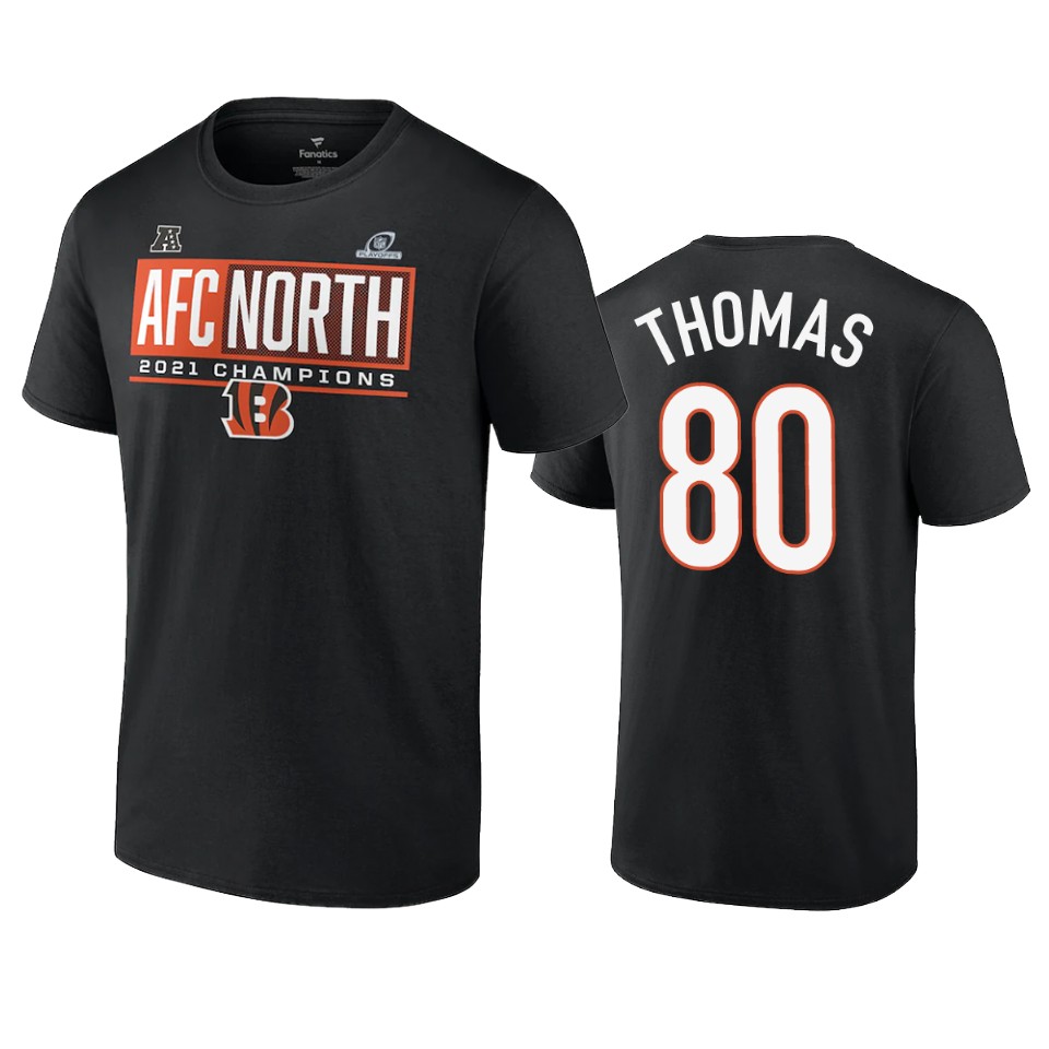 bengals mike thomas charcoal 2021 afc north division champions blocked favorite t shirt 1