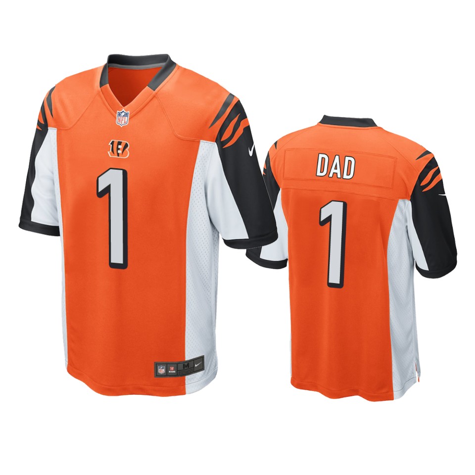 bengals orange 2019 father's day number 1 dad jersey