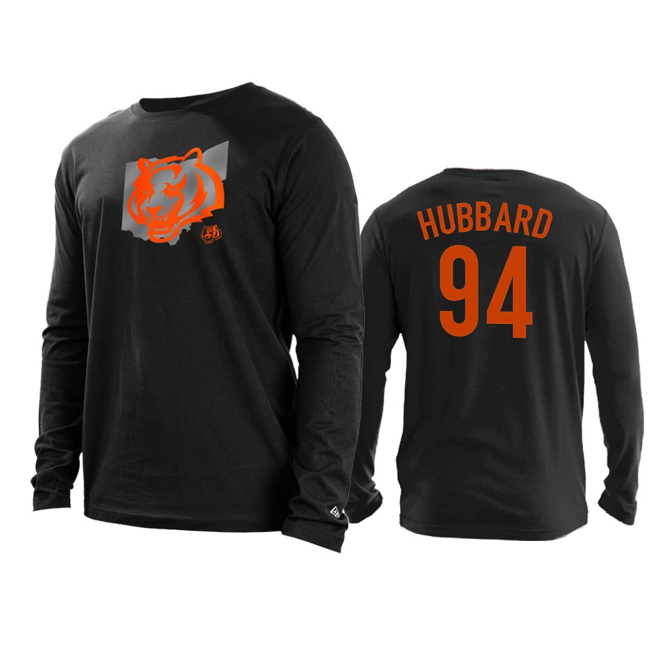 bengals sam hubbard black state long sleeve t shirt