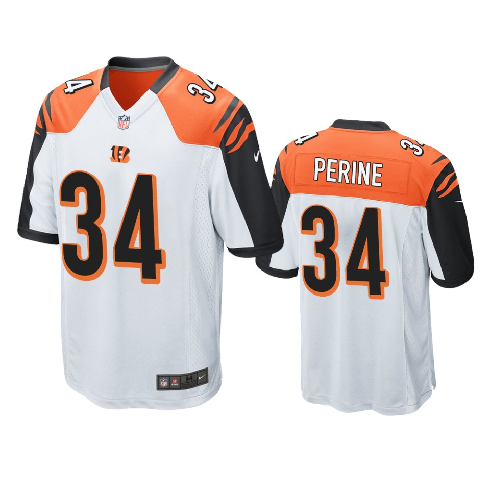 bengals samaje perine white game jersey