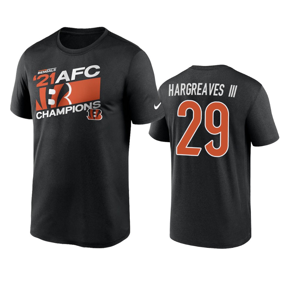 bengals vernon hargreaves iii black 2021 afc champions iconic t shirt