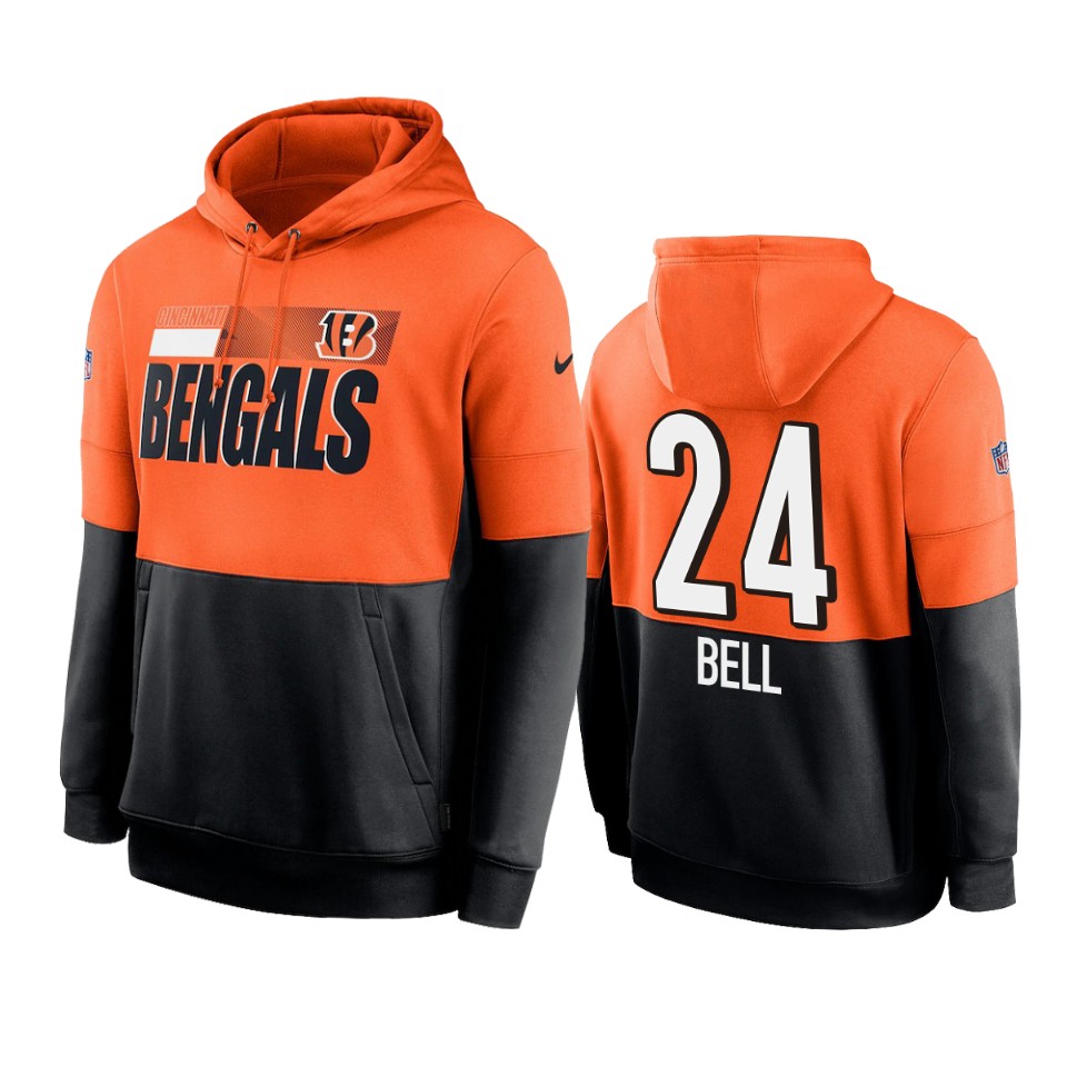 bengals vonn bell orange black sideline impact lockup hoodie