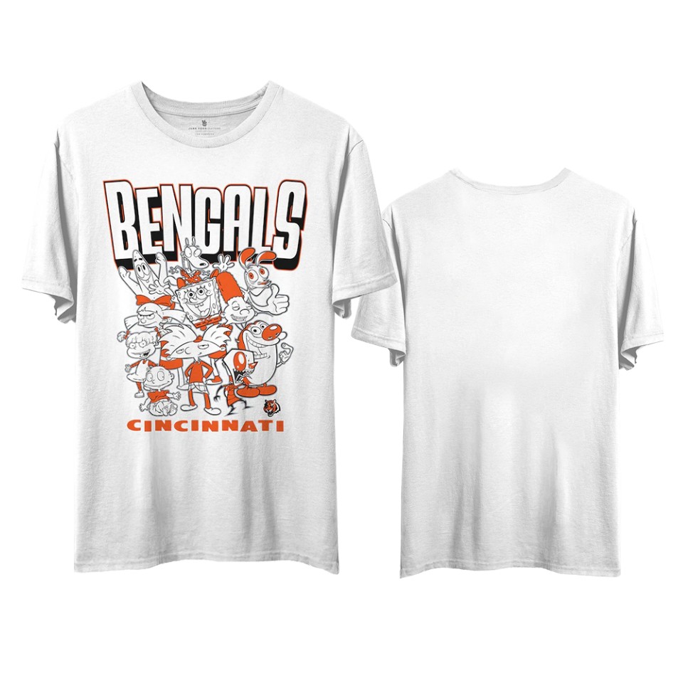 bengals white nfl x nickelodeon cartoon graphic t shirt