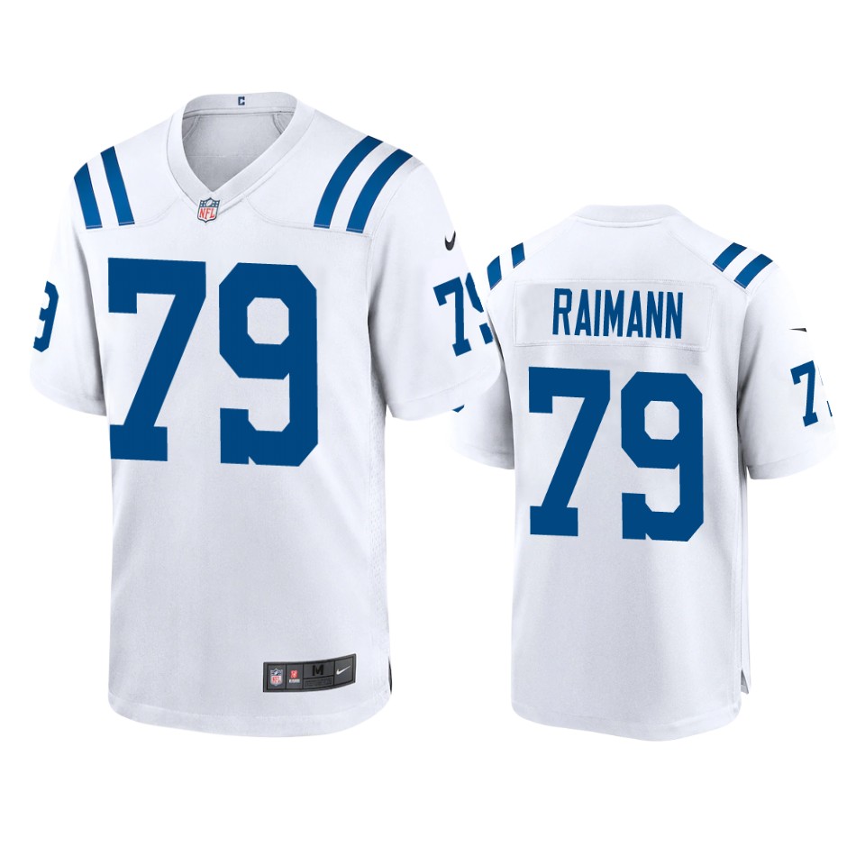 bernhard raimann colts white game jersey