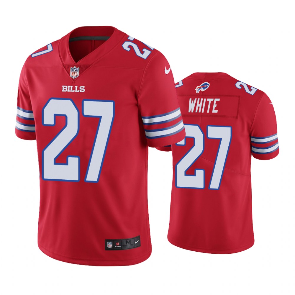 bills 27 tre'davious white red color rush limited jersey