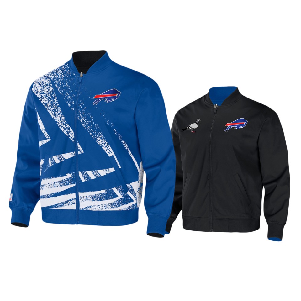 bills blue staple reversible core jacket