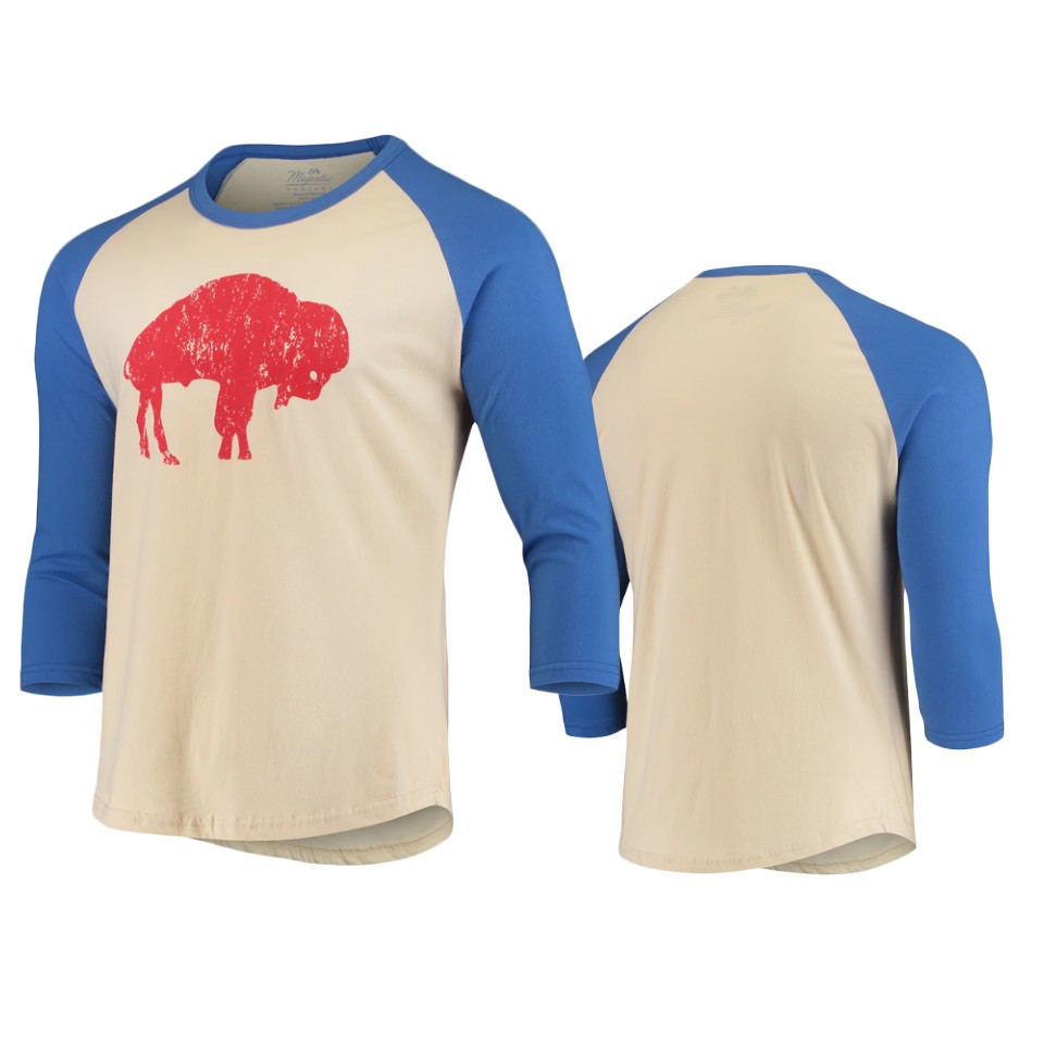 bills cream royal gridiron classics raglan t shirt