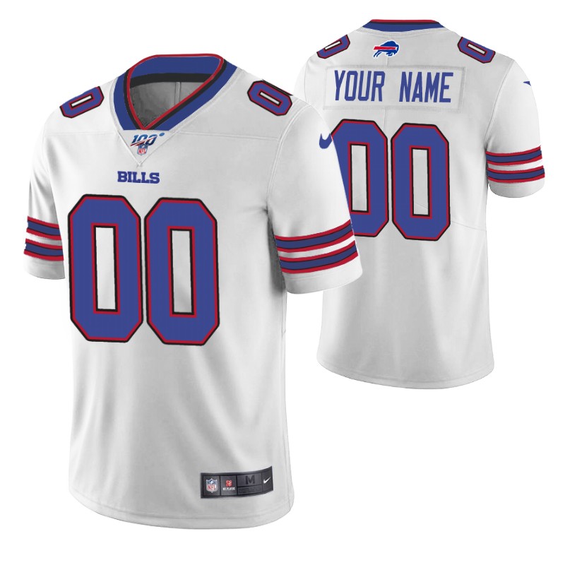 bills custom jersey vapor limited men's 100th season white