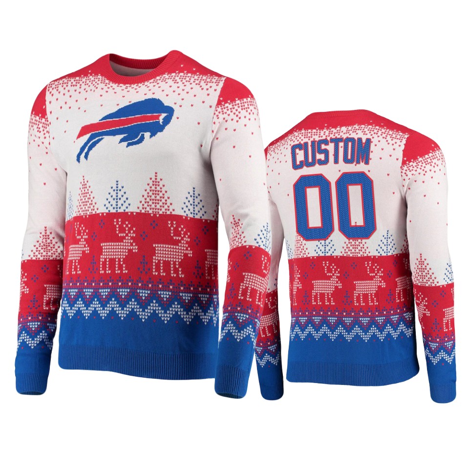 bills custom white 2021 christmas gift big logo sweater