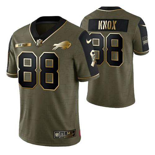 bills dawson knox 2021 salute to service golden limited jersey olive men