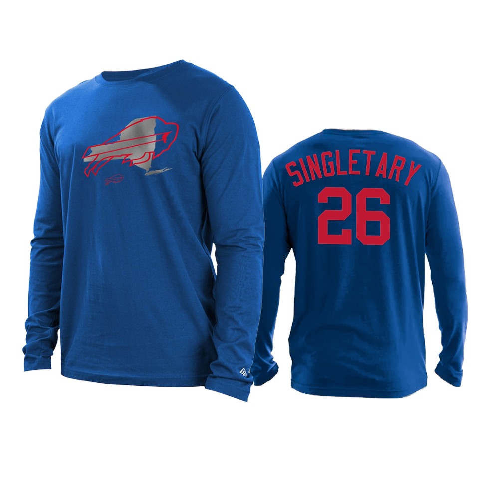 bills devin singletary blue state long sleeve t shirt