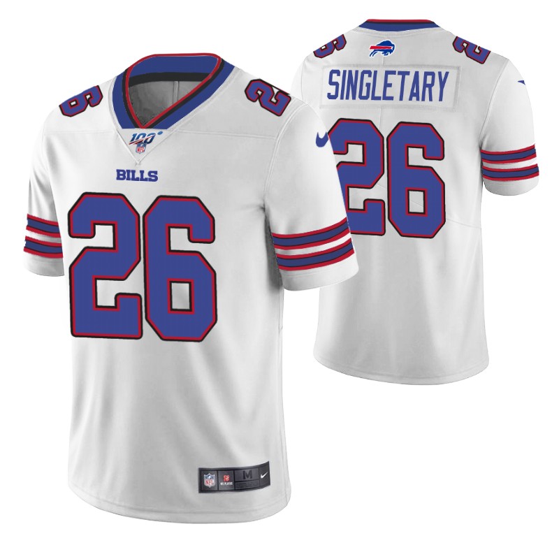 bills devin singletary jersey vapor limited men's 100th season white