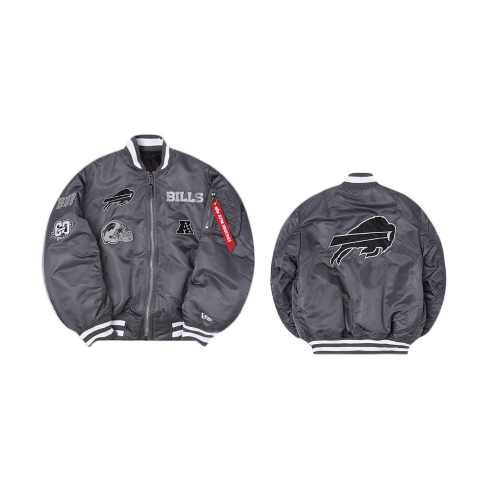 bills gray alpha industries ma 1 bomber jacket