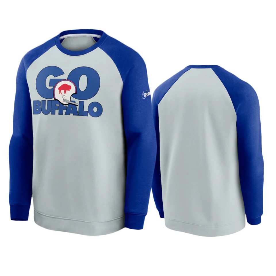 bills gray royal fan gear throwback go helmet sweatshirt