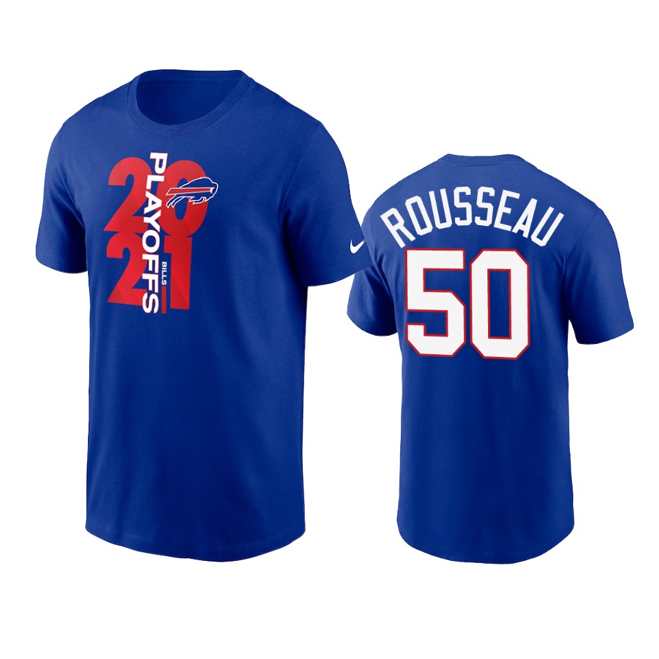 bills gregory rousseau royal 2021 nfl playoffs t shirt