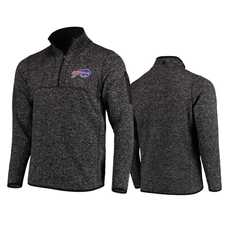 bills heather black fortune quarter zip jacket