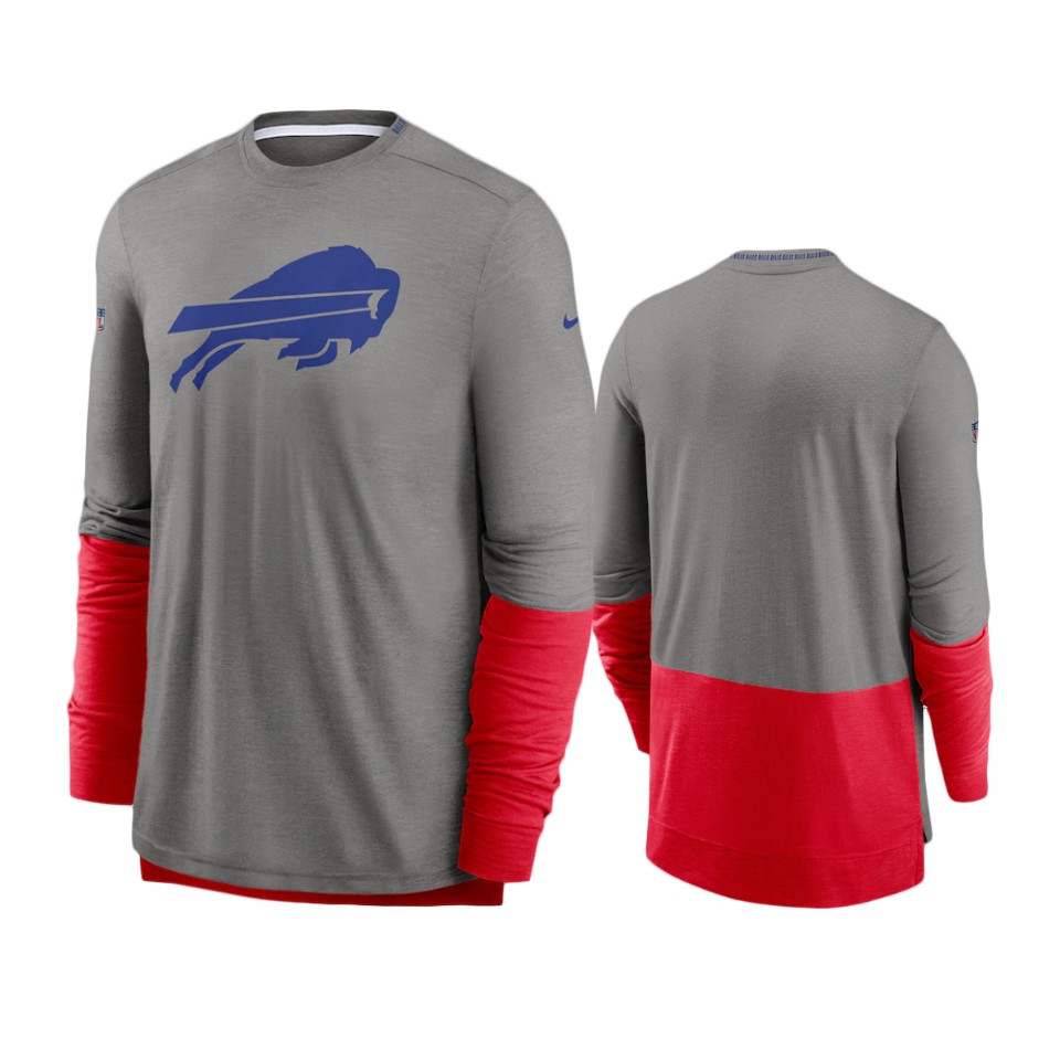 bills heathered gray red sideline player performance t shirt 0a