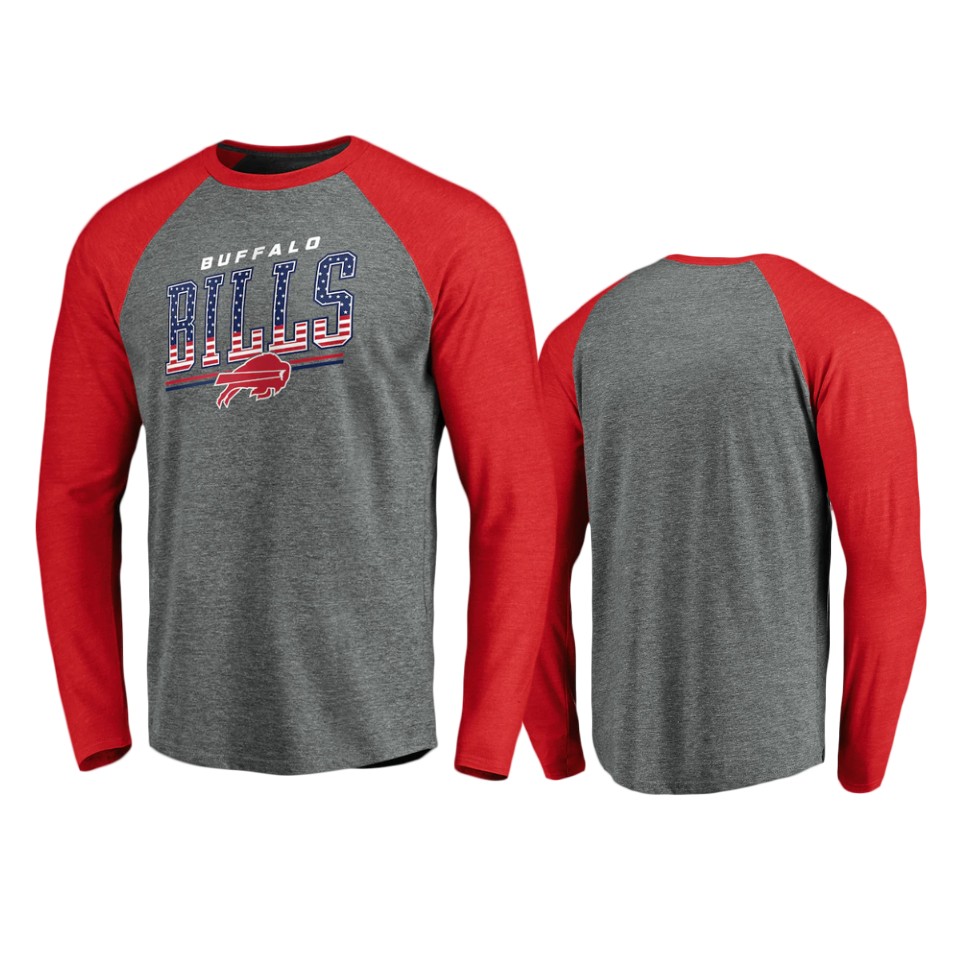 bills heathered gray team freedom tri blend raglan t shirt