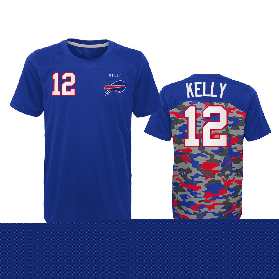 bills jim kelly camo royal extra yardage t shirt