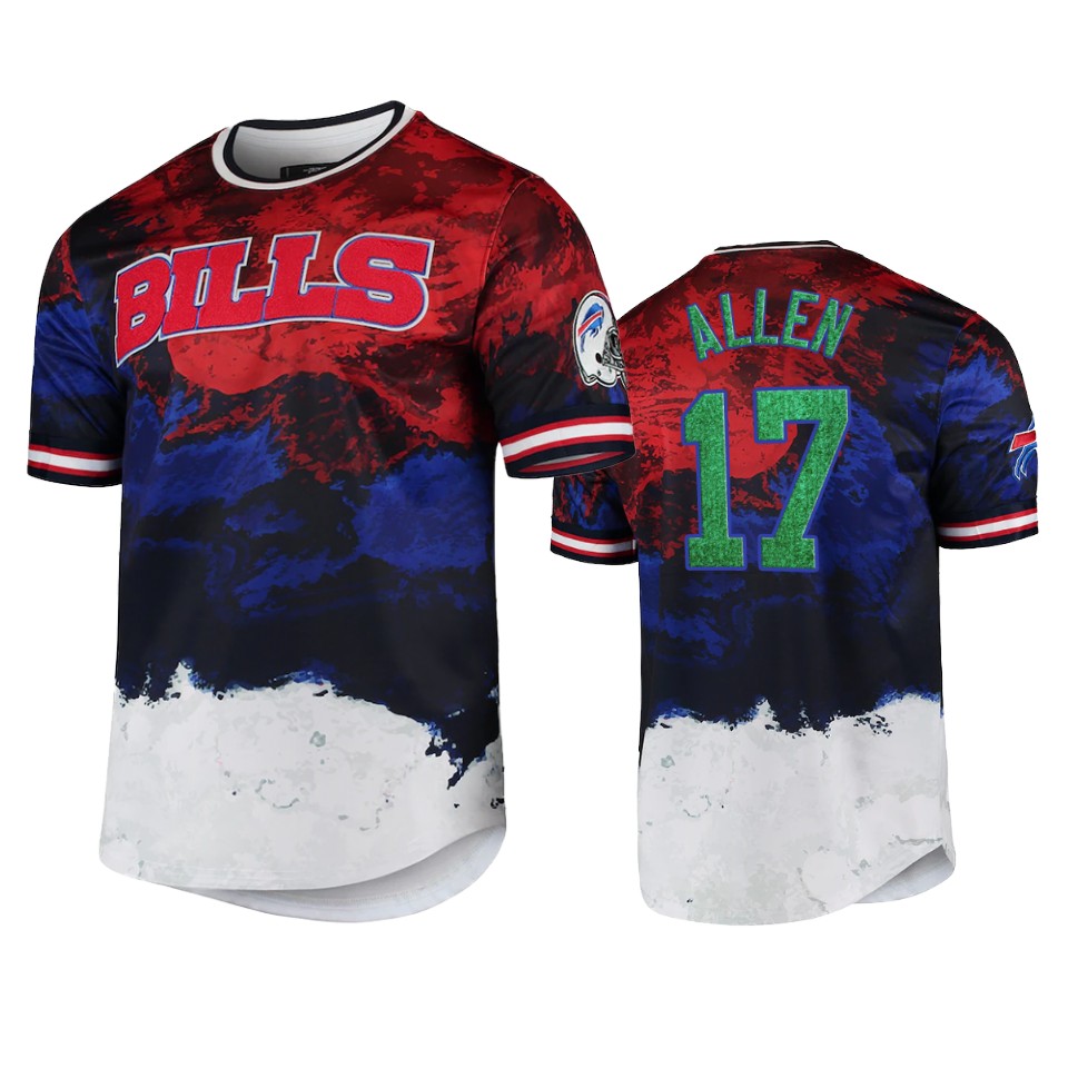 bills josh allen navy red americana dip dye t shirt